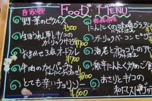本日のフードメニュー